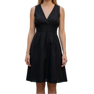 CONVERSE One Star Cotton Midi Dress Black Sleeveless V-Neck Lined SK8 Size Large